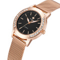 WWOOR 8877 Watches Women New Style Quartz Wristwatches Diamond Watch Stainless Steel Mesh Fashion Reloj de mujer